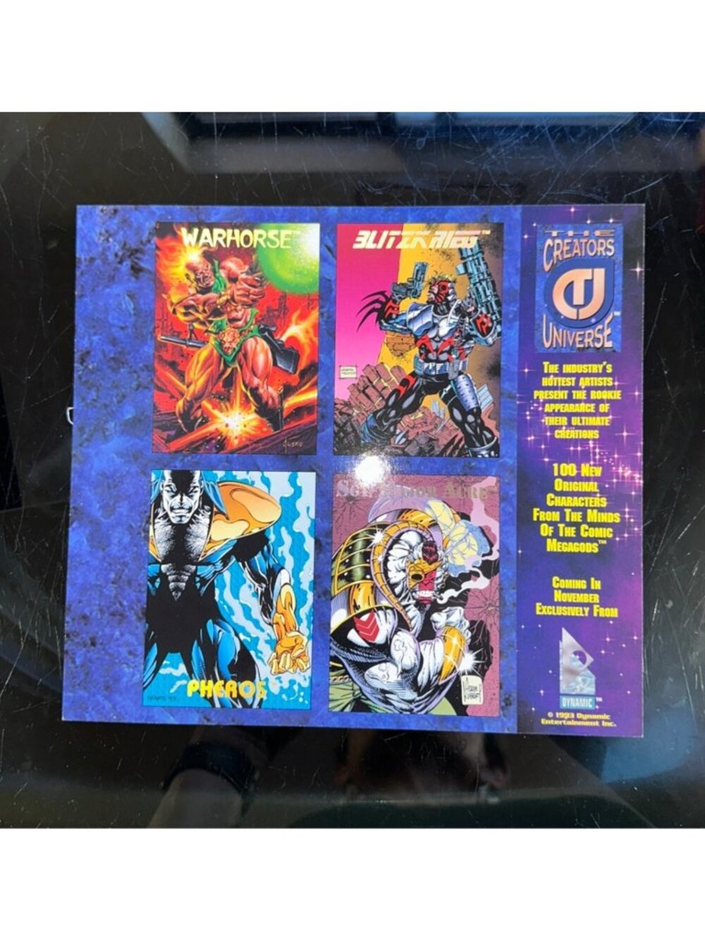 Vintage 1993 Dynamic Entertainment Creators Universe Uncut Promo Card Sheet Feat